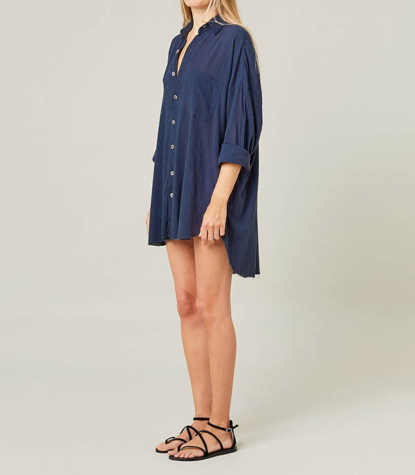 Mykonos Oversize Shirt Midnight Blue Maison Saint Julien