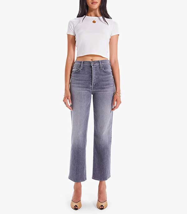 Jean skinny crop The Rambler Ankle Bars & Phrases Mother