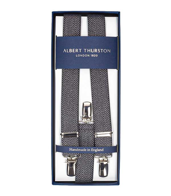 Bretelles Elastic Clip à motif gris Albert Thurston