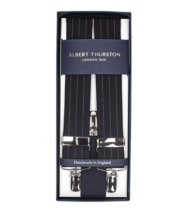 Sutting 3 Clip Straps Blue with white stripes Albert Thurston