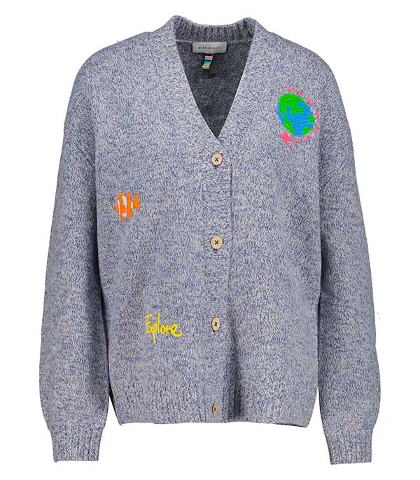 Cardigan Embroidered Knitted V-neck Mira Mikati