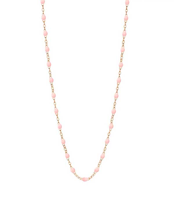 Collier or rose et perles de résine 50 cm Gigi Clozeau
