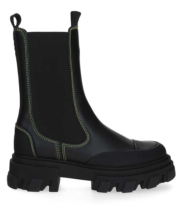 Boots Chelsea Hautes Cuir Noir Ganni
