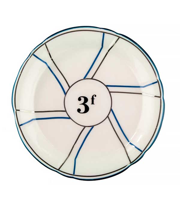 3f saucer in porcelain with Bonnecaze lines