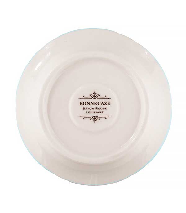 1f75 light blue / gold porcelain saucer Bonnecaze