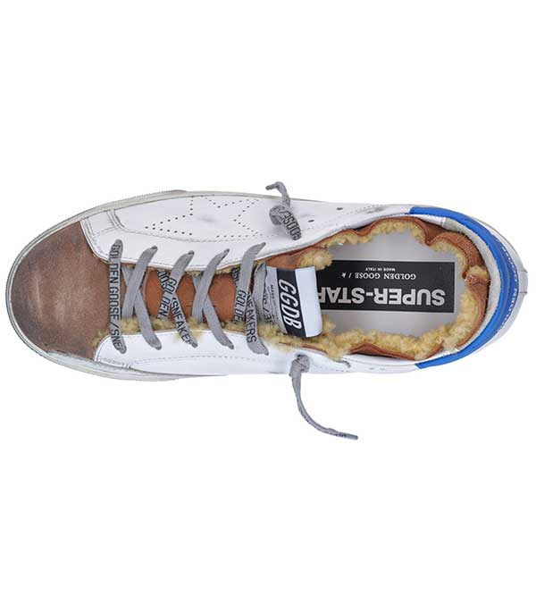 Baskets Super-Star Skate blanches à doublure shearling Golden Goose