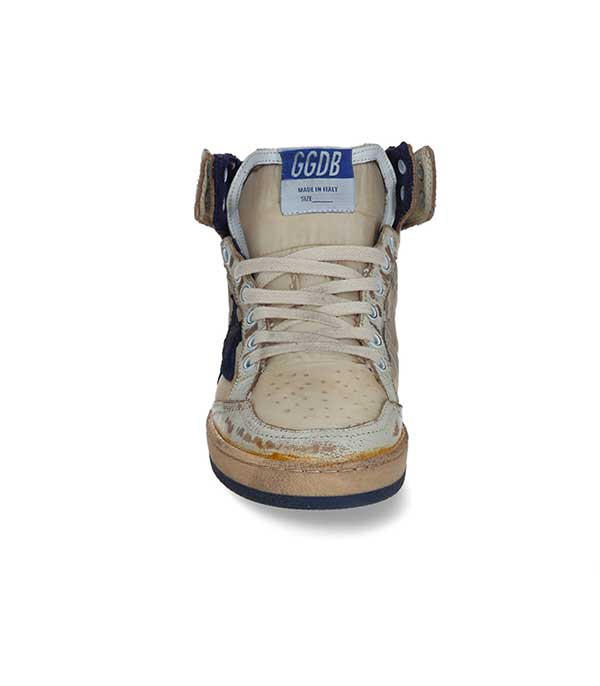 Baskets Sky-Star en nylon et cuir suédé bleu marine Golden Goose