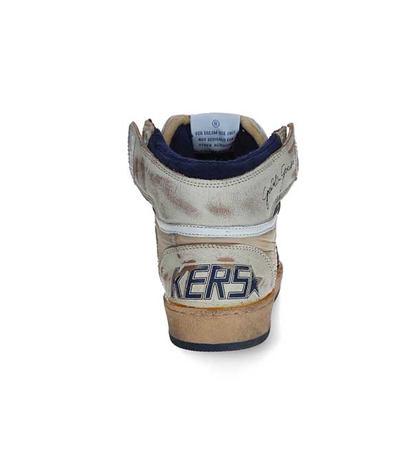 Baskets Sky-Star en nylon et cuir suédé bleu marine Golden Goose