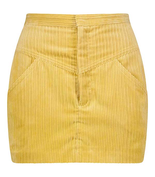 Mini-jupe Melva en velours côtelé Light Yellow Isabel Marant