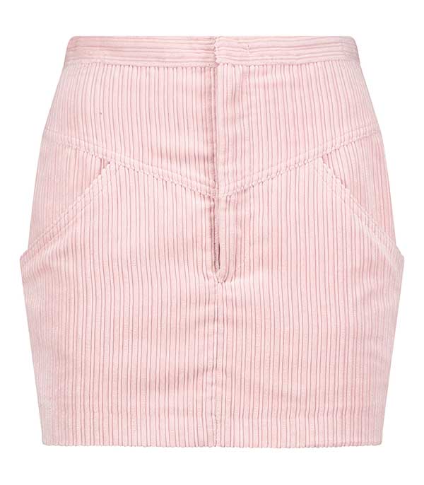Mini-jupe Melva en velours côtelé Light Pink Isabel Marant