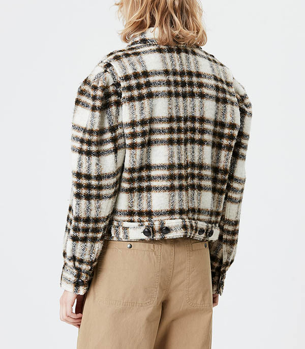 Blouson Leiko à carreaux Ecru Marant Étoile