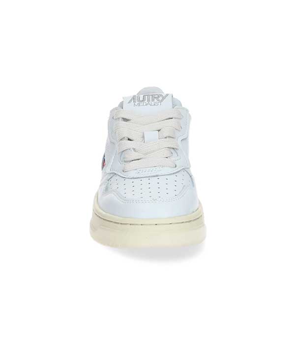 Baskets enfant Medalist Low Cuir Blanc et Rose Autry
