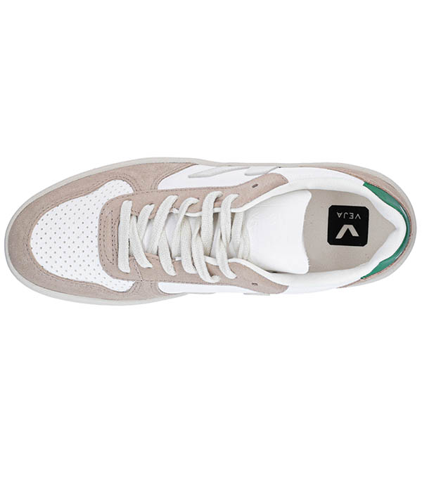 Baskets homme V-10 ChromeFree Leather White Sahara Emeraude Veja