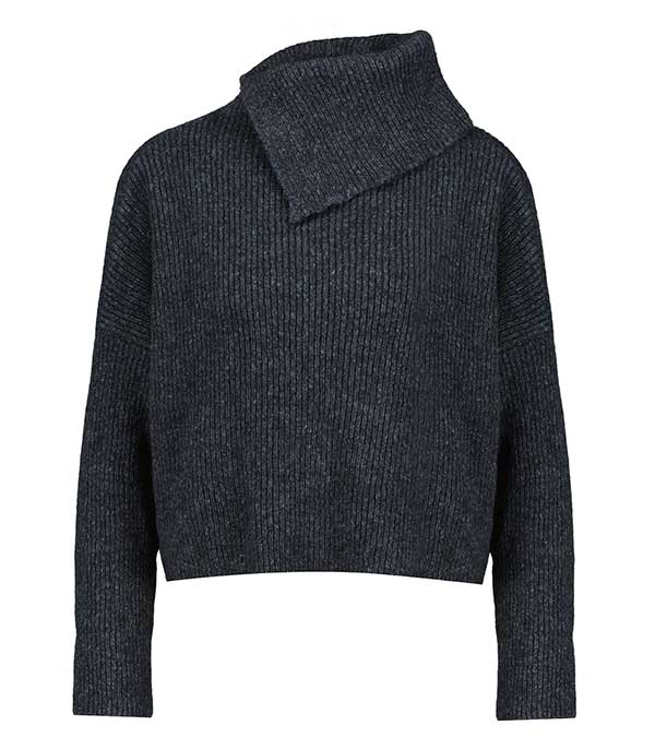 Femme Vêtements Sweats et pull overs Sweats et pull-overs Pull en maille à effet délavé Coton Alberta Ferretti en coloris Gris 