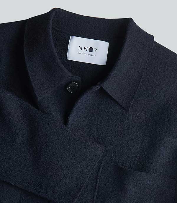 Jonas Navy Blue Men's Merino Wool Overshirt NN07