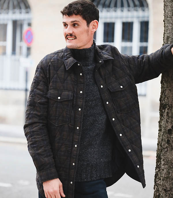 Veste homme à carreaux matelassée Musy Marant