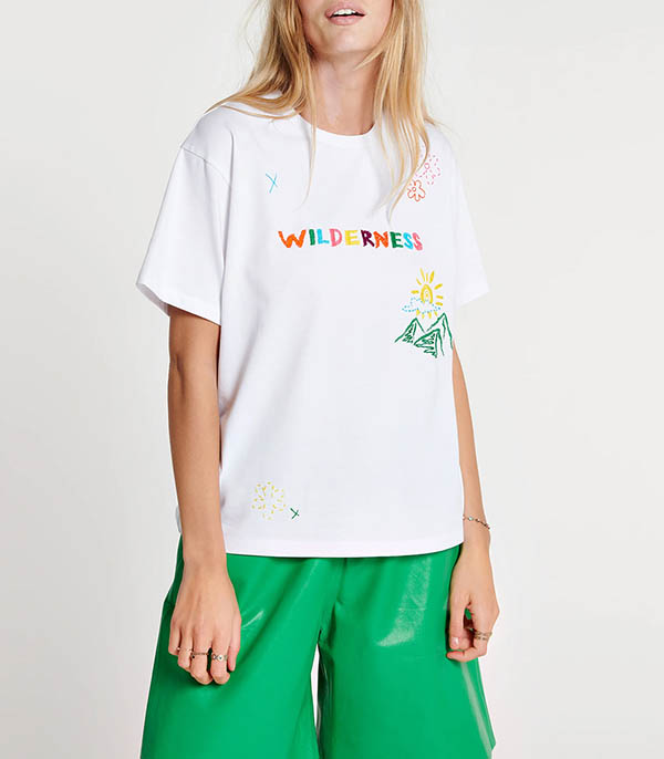 Tee-shirt Embroidered Wilderness Mountain Mira Mikati