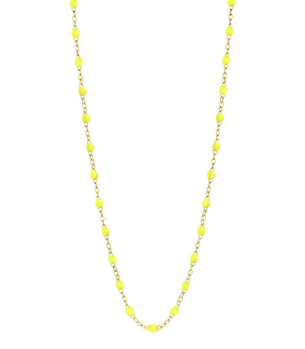 Collier or jaune et perles de résine 42 cm Gigi Clozeau
