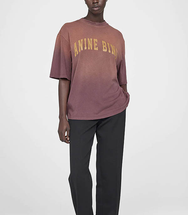 Tee-shirt Avi Los Angeles Washed Faded Burgundy Anine Bing