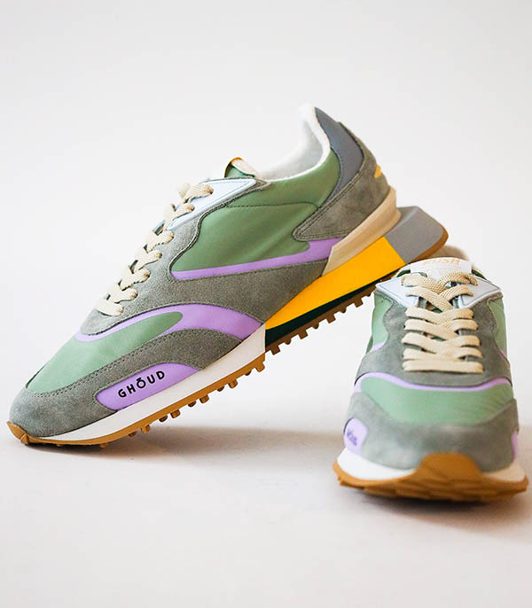 Baskets Rush Gr2 Low Nylon Cuir Suédé Sauge Lilas Ghoud Venice