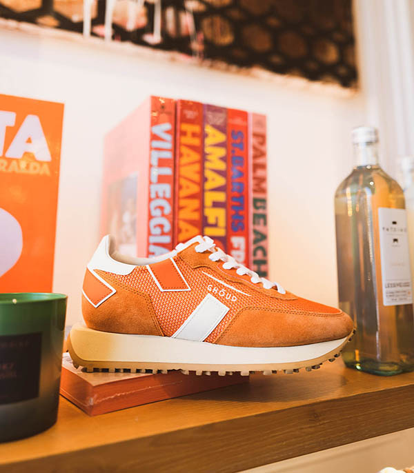 Baskets Rush One Low Mesh Leather Orange Ghoud Venice