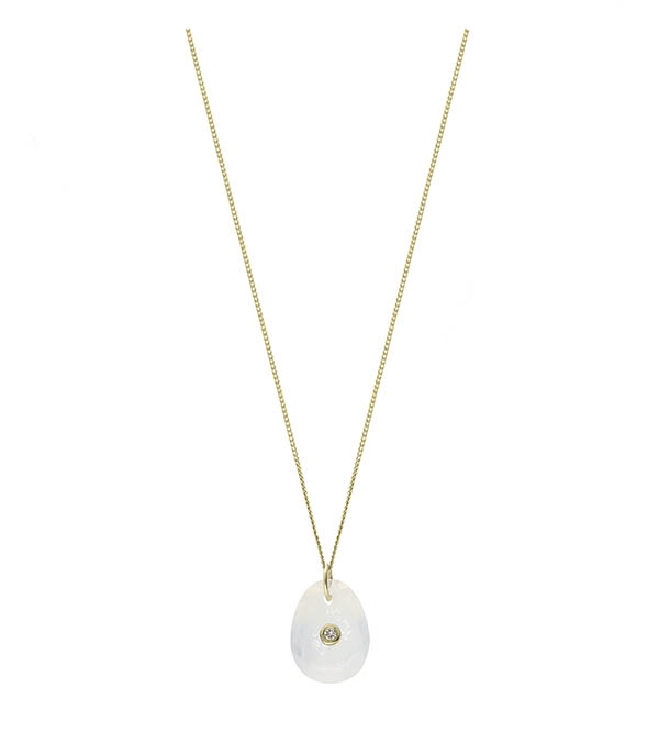 Collier Or Jaune Orso N°1 Moonstone Pascale Monvoisin