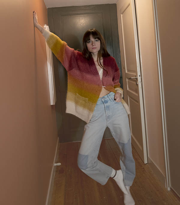 Cardigan Dana Raspberry et Ocre Marant Étoile