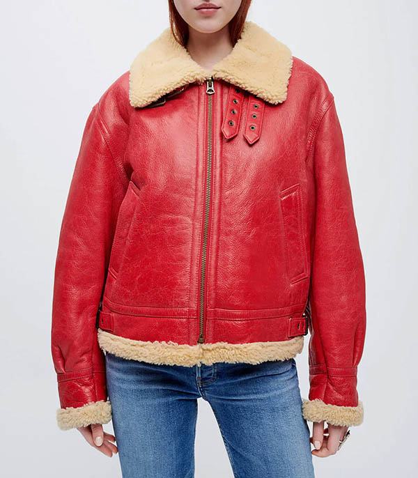 Bombardier Shearling Aviator Rouge RE/DONE