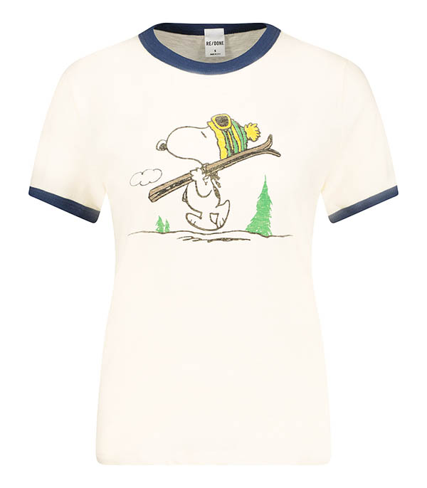 Tee-shirt Ringer Skiing Snoopy RE/DONE