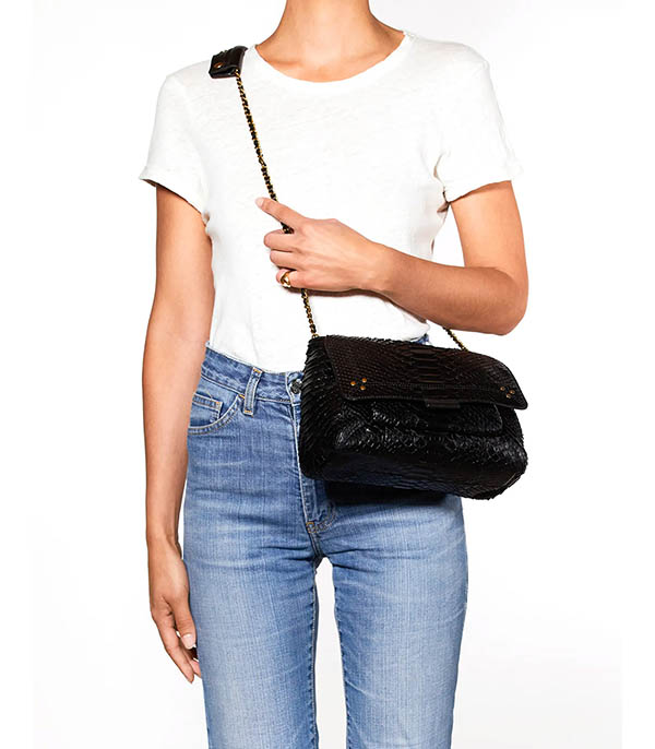 Sac Lulu M Python Noir Jérôme Dreyfuss
