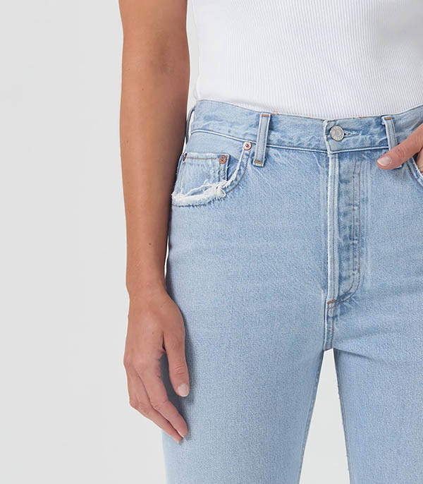 Jeans Riley High Rise Straight Crop Reputation AGOLDE