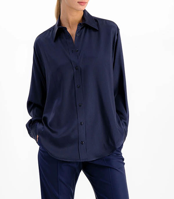 Chemise en soie Simon Marine DMN