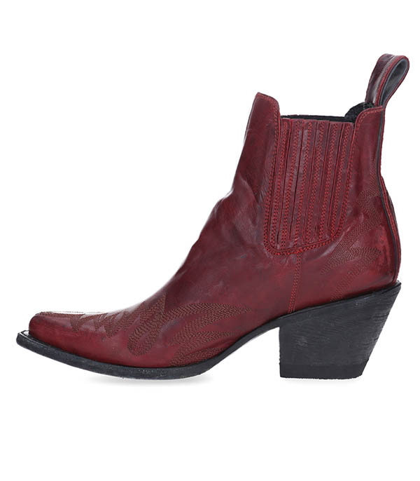 Boots Gaucho Long Stitch Cherry Red Mexicana