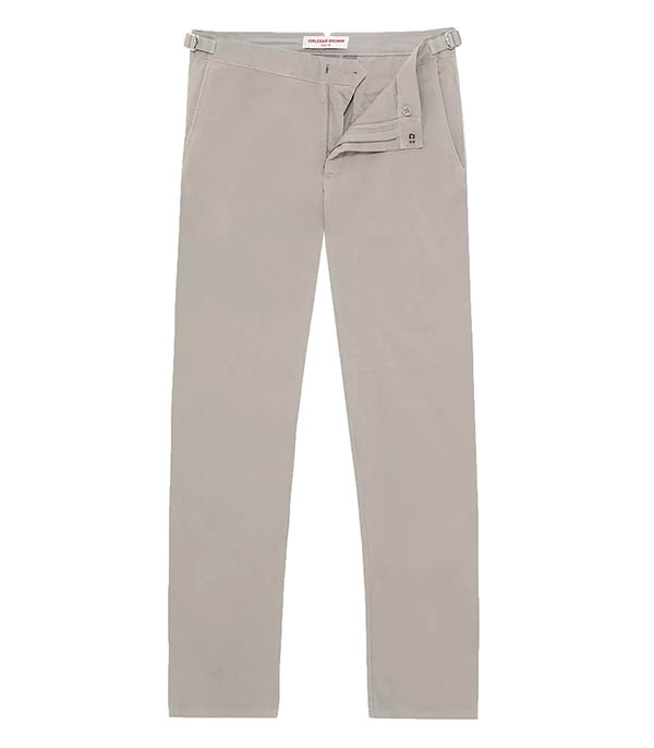 Men's Fallon Stretch-Cotton Seal Grey Pants Orlebar Brown