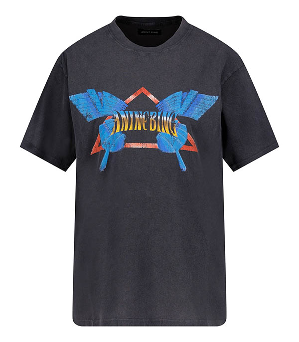 Tee-shirt Lili Butterfly Washed Black Anine Bing
