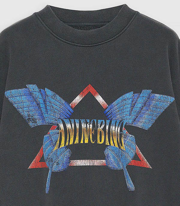 Sweatshirt Harvey Butterfly Washed Black Anine Bing