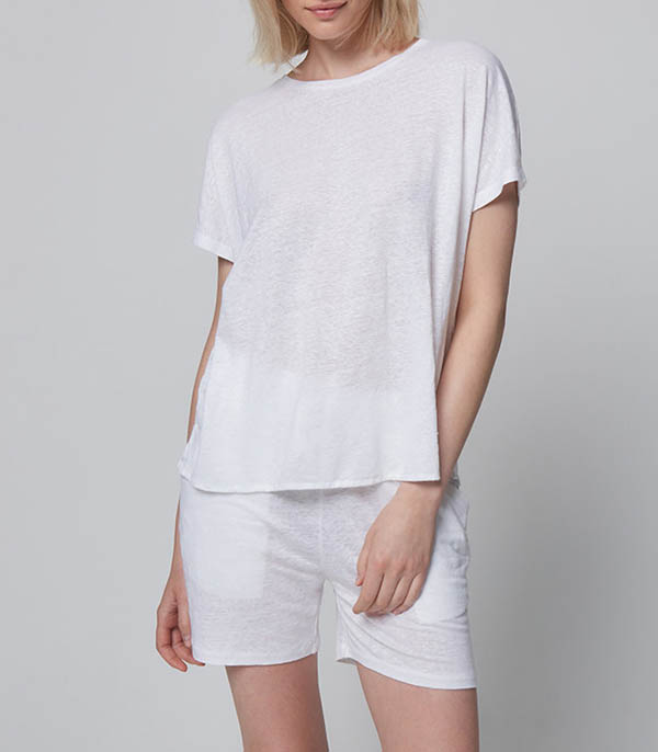 Tee-shirt à manches courtes Blanc Majestic Filatures