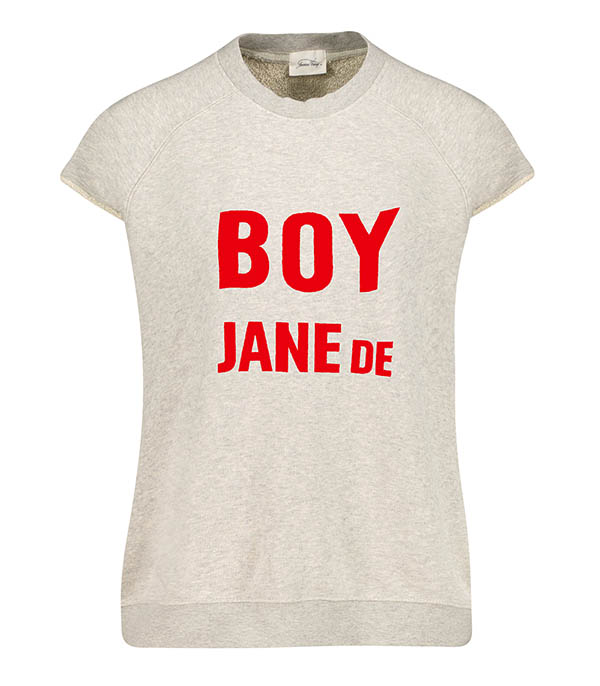 Sweat-shirt Ganow sans manches Boy Jane De Gris/Rouge American Vintage