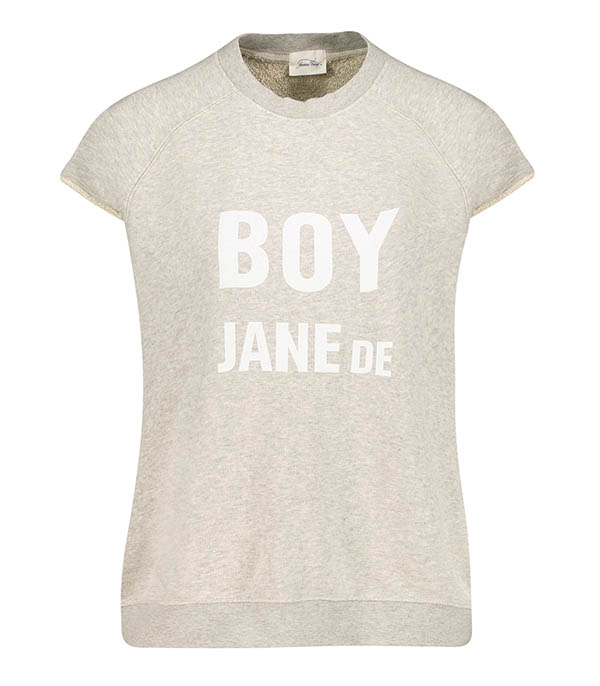 Sweat-shirt Ganow sans manches Boy Jane De Gris/Blanc American Vintage