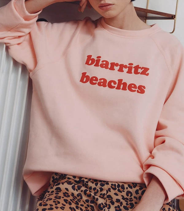 Sweat-shirt Mado Biarritz Beaches Pink Albertine