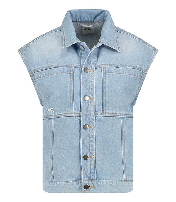 Veste Christie en denim sans manches Roseanna