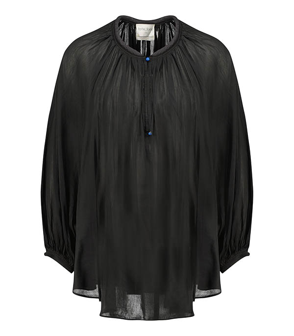Chemise bohème en voile de coton et soie Noir Forte Forte
