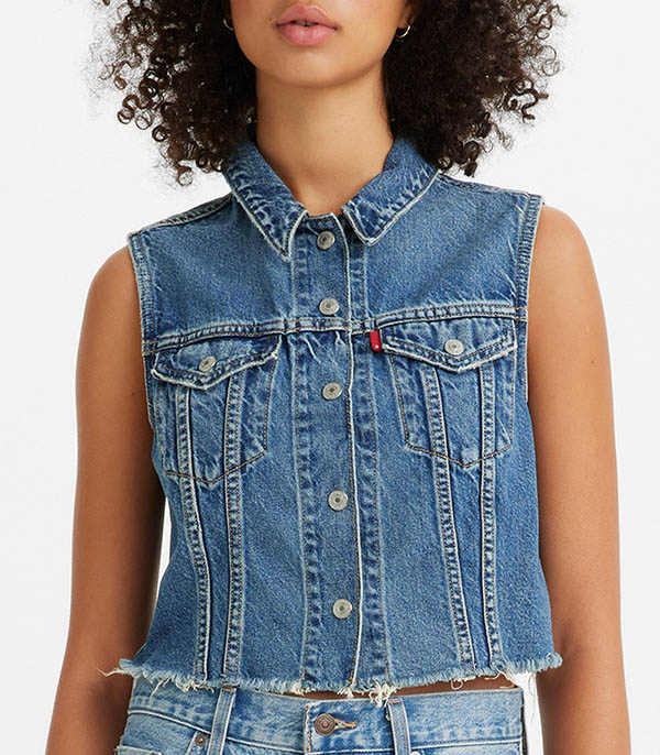 Veste sans manches en denim bleu Levi's
