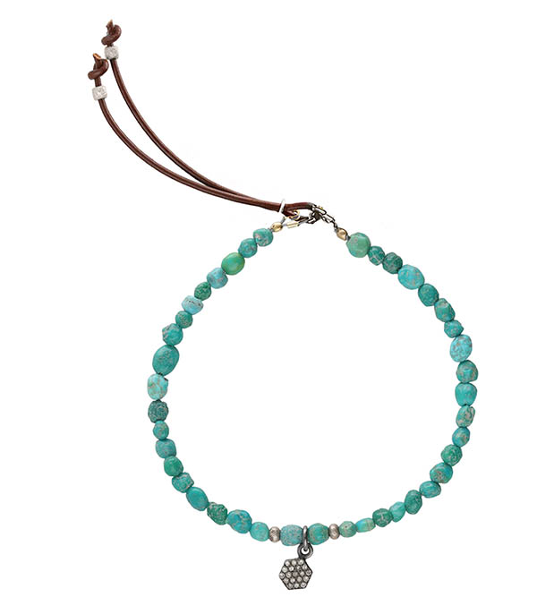 Bracelet Hexagone Turquoise & Diamant Catherine Michiels