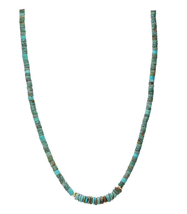 Collier Turquoise Rondelle Or And... Paris