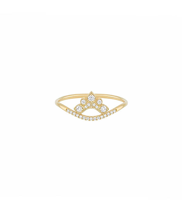 Nude Ring Small model Yellow gold and Diamonds Stone Paris