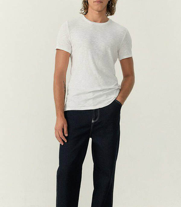 Tee-shirt à manches courtes et col rond homme Bysapick Blanc American Vintage