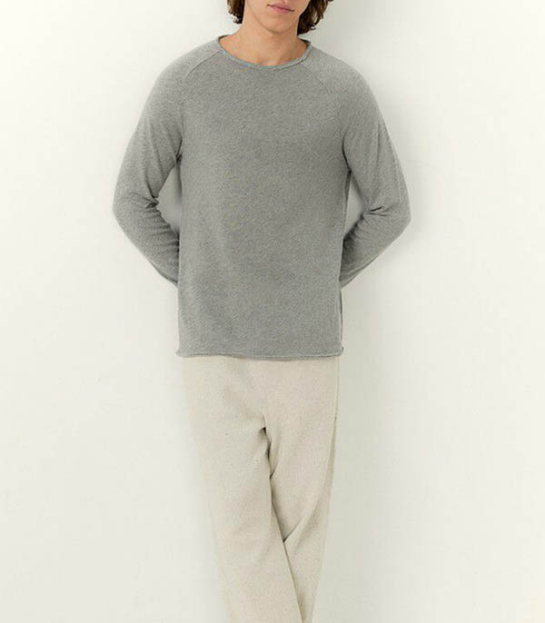 Tee-shirt à manches longues homme Sonoma Gris chiné American Vintage