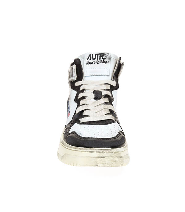Sneakers Super Vintage Mid Black and Silver Autry
