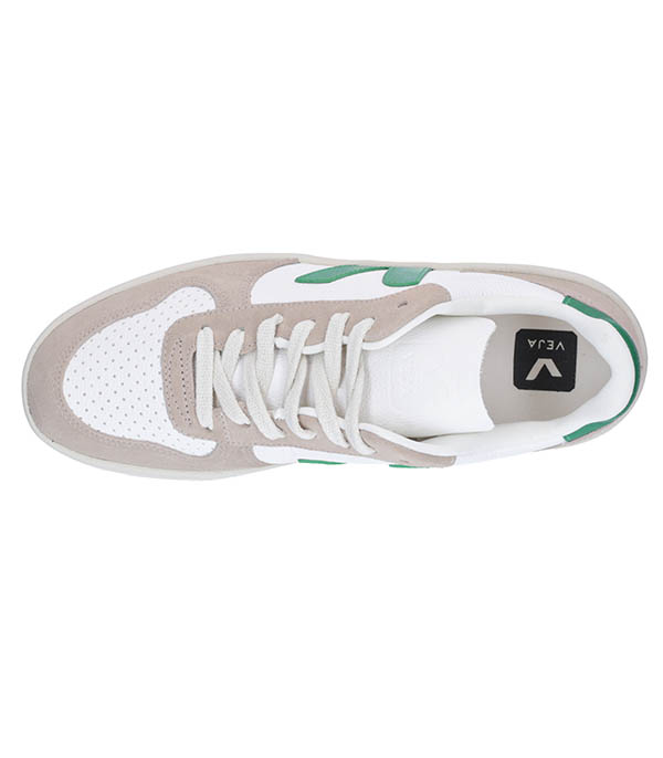 Men's sneakers V-10 Chromefree Leather White Emerald Sahara Veja